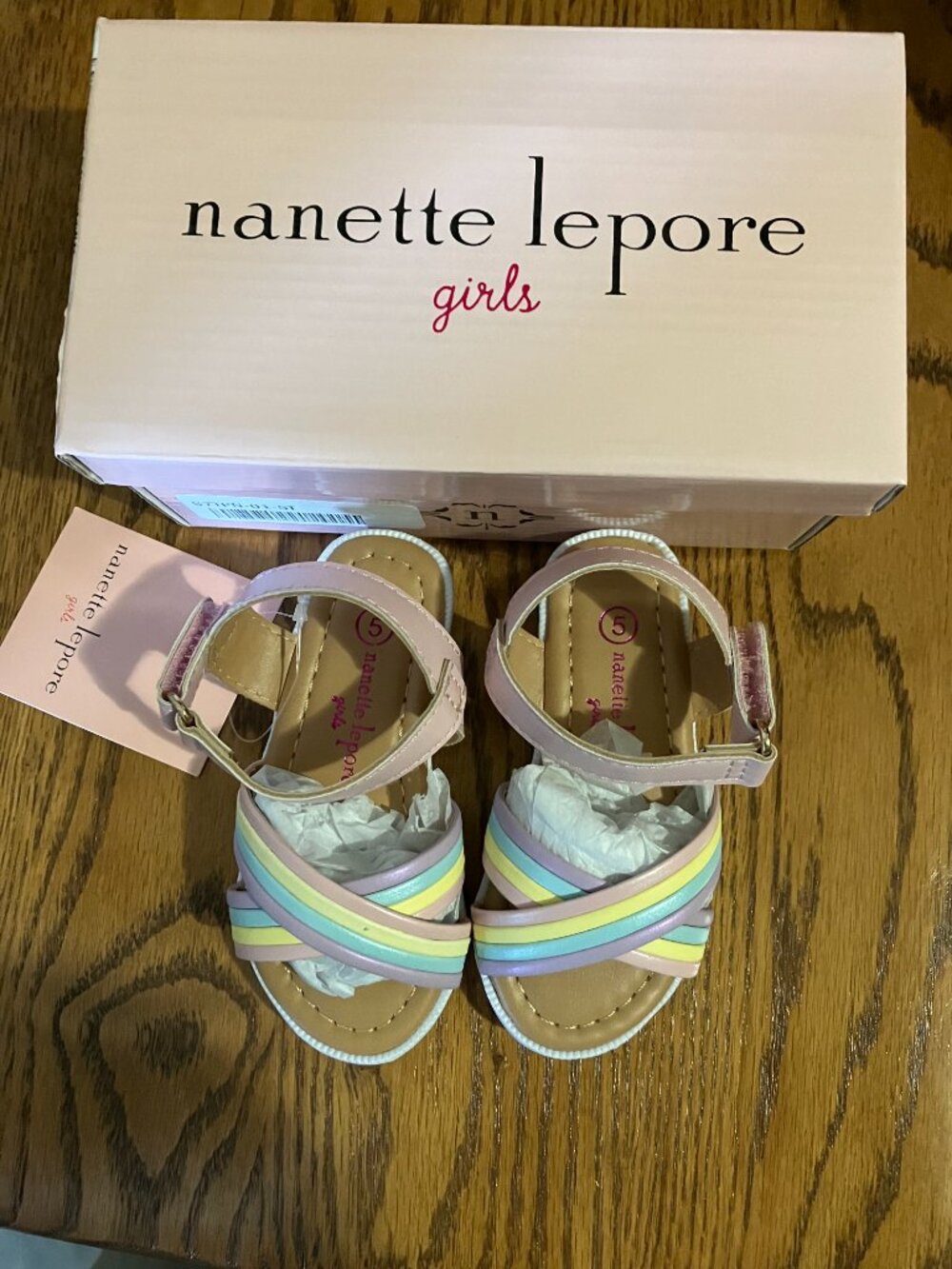 Nanette Lepore Girls Rainbow Sandals Size 5 Brand New